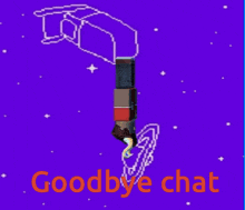 a purple background with the words goodbye chat at the bottom
