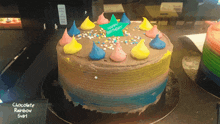 Chocolate Rainbow Swirl Cake Dessert GIF - Chocolate Rainbow Swirl Cake Cake Dessert GIFs