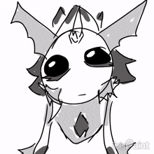 a black and white drawing of a monster with big paint written on the bottom right