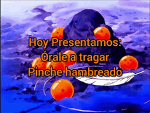 a picture of dragon balls with the words hoy presentamos