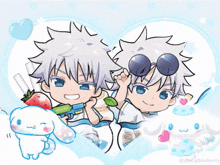 a picture of two anime characters with the name gojo de abi