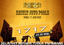 a poster for museum bola result jojo pools