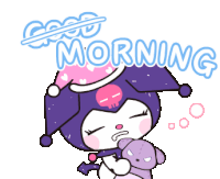 Good Morning Kuromi Sticker - Good Morning Kuromi Stickers