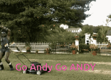 Go Andy Law Mower GIF - Go Andy Law Mower Trimming Grass GIFs