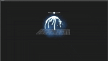 a computer screen shows a glowing object with a circle around it