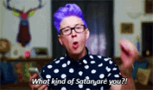 Purple GIF - Tyler Oakley What Kind Of Satan Are You Funny GIFs
