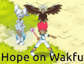 a cartoon character with the words hope on wakfu