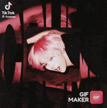 a picture of a girl with pink hair is displayed on a gif maker