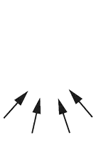 a black and white drawing of three arrows pointing in opposite directions on a white background .