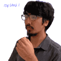 a pixelated image of a man wearing glasses and a beard with the word feedback below him