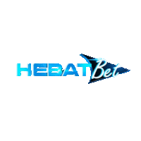 a logo for hebat bet with a blue arrow pointing to the right