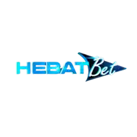 a logo for hebat bet with a blue arrow pointing to the right