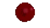 a pixel art of a red ball with a white background .