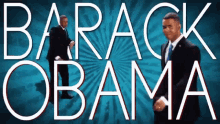 a poster for barack obama with a man in a suit and tie