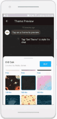 kik chat themes preview smartphone
