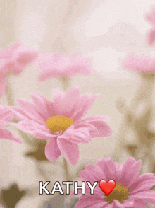 a happy mother 's day card with flowers and kathy 's name