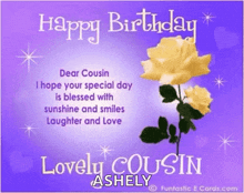 Happy Birthday Cousin Dear Cousing GIF - Happy Birthday Cousin Dear Cousing Greetings GIFs