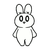 Rabbit White Sticker - Rabbit White Cute Stickers