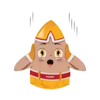 a cartoon character is wearing a hury belt