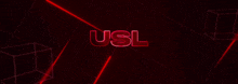the word usl is on a red background