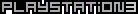 a black and white optical illusion of the word playstation on a black background