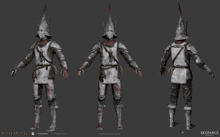 a 3d model of a knight with the word skydance on the bottom