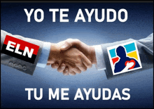 two people shaking hands with the words yo te ayudo tu me ayudas