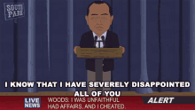 I Know That I Have Severely Disappointed All Of You Tiger Woods GIF - I Know That I Have Severely Disappointed All Of You Tiger Woods South Park GIFs