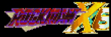 a pixel art logo for a video game called rockman x3 .
