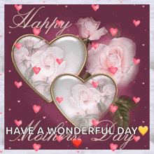 a mother 's day card with hearts and roses