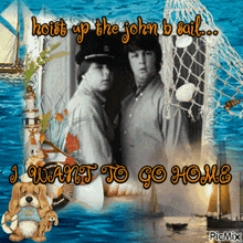 a picture of two men with the caption hoist up the john b sail