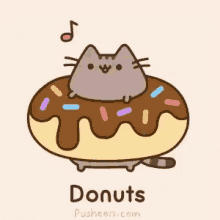 Pusheen Donuts GIF - Pusheen Donuts Fat GIFs