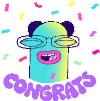 A Wriggler Says Congrats While Confetti Sprinkles Sticker - Wriggle It Congrats Celebrate Stickers