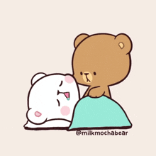 Mocha And Milk Bears Kiss GIF
