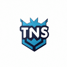 a logo for tns with a crown and arrows