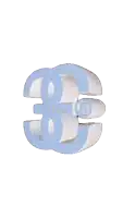 a 3d rendering of the number 8 with a trademark symbol