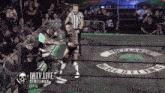 a wrestling ring with the word freelance wrestling on the floor