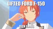 a picture of a girl with the caption lifted ford f-150