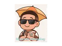 a cartoon of a man wearing sunglasses and holding an umbrella with the words rejected giemonkey written below him
