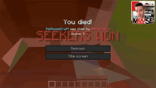 you died seekers won you lose minecraft moose