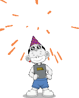a cartoon of a monkey wearing a party hat and sunglasses with the words the end behind him
