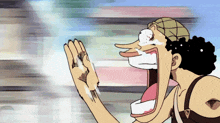 a cartoon of a man with his mouth open