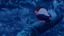 a pixel art of a cartoon character from the movie jungle book running through a swamp .
