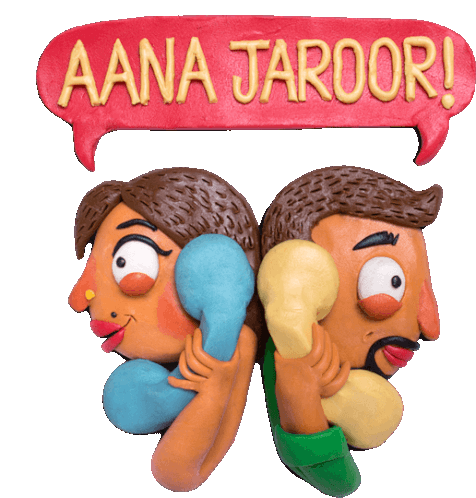 Couple On Phone With Caption 'Do Come', In Hindi. Sticker - Indian Wedding Aana Jaroor Phone Call Stickers