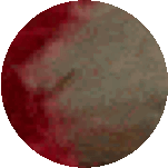 a pixel art of a circle with a red border