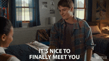 It'S Nice To Finally Meet You Nathan Walter GIF - It'S Nice To Finally Meet You Nathan Walter My Life With The Walter Boys GIFs