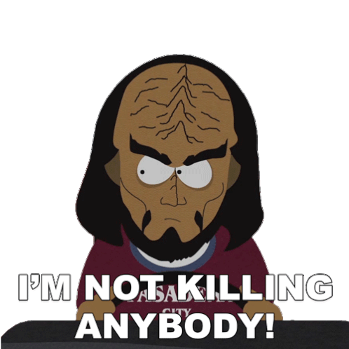 Im Not Killing Anybody Michael Dorn Sticker - Im Not Killing Anybody Michael Dorn South Park Stickers