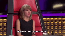 Are We On Camera Now? GIF - Taylor Swift The Voice Are We On Camera Now GIFs