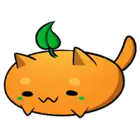 a drawing of a cat with a green leaf on its head