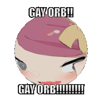a cartoon drawing of a person with the words gay orb written on it